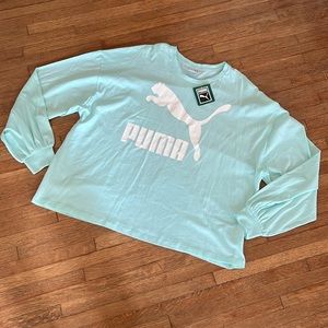 NWT Puma classic logo and oversized long sleeve crop top